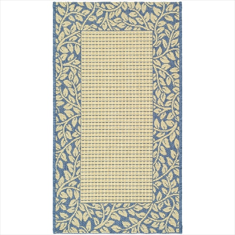 Picture of Safavieh CY0727-3101-2 2 Ft. x 3 Ft. - 7 In. Accent- Indoor - Outdoor Courtyard Natural Blue Machine Made Rug