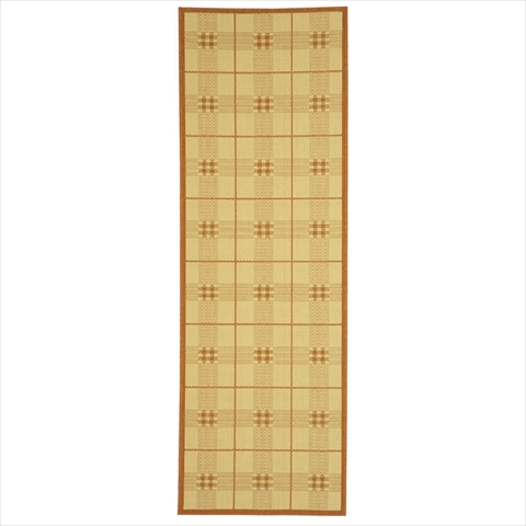 CY1587-3201-27 2 Ft. - 4 In. x 6 Ft. - 7 In. Runner- Indoor - Outdoor Courtyard Natural Terra Machine Made Rug -  Safavieh