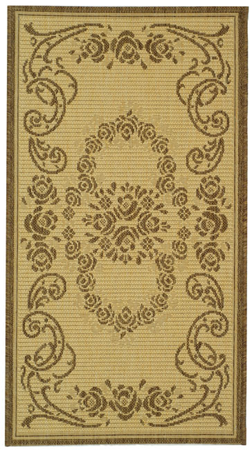 Picture of Safavieh CY1893-3001-2 2 Ft. x 3 Ft. - 7 In. Accent- Indoor - Outdoor Courtyard Natural Brown Machine Made Rug