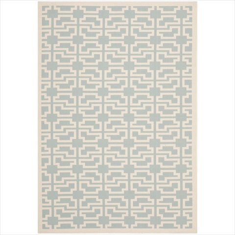 Picture of Safavieh CY6015-223-4 4 ft. x 5 ft. -7 in. Small Rectangle Indoor-Outdoor Courtyard&#44; Aqua and Beige&#44; Machine Made Rug