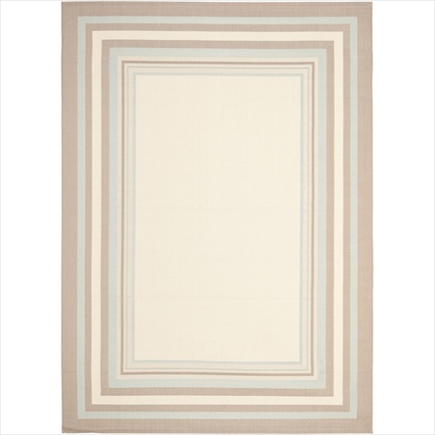 Picture of Safavieh CY7896-79A18-8 8 ft. x 11 ft. -2 in. Large Rectangle Indoor-Outdoor Courtyard&#44; Beige and Blue&#44; Machine Made Rug