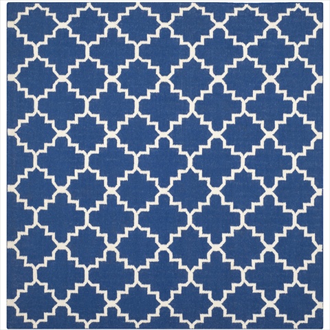 Picture of Safavieh DHU566A-8SQ 8 ft. x 8 ft. Square Contemporary Dhurries- Dark Blue- Hand Woven Rug