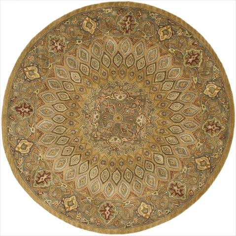 Picture of Safavieh HG914A-8R 8 x 8 ft. Round- Traditional Heritage Light Brown And Grey Hand Tufted Rug