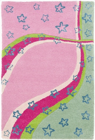 Picture of Safavieh SFK338A-5 5 x 8 ft. Medium Rectangle Novelty Safavieh Kids Green & Pink Hand Tufted Rug