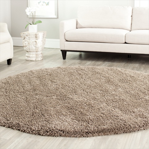 Picture of Safavieh SG151-2424-7R 6 ft. 7 in. x 6 ft. 7 in. Round Taupe California Shag Rug