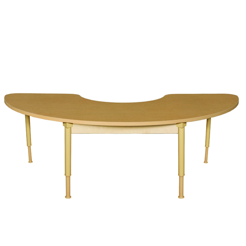 2264HCRCHPLA1826 Half Circle High Pressure Laminate Table With Adjustable Legs 18 In. -26 In.