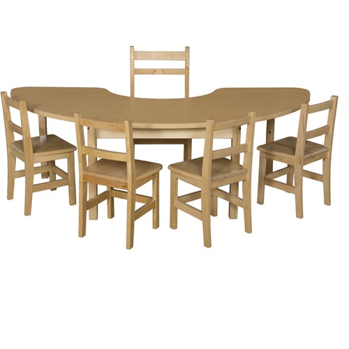 2476HCRCHPL20 Half Circle High Pressure Laminate Table With Hardwood Legs- 20 In.