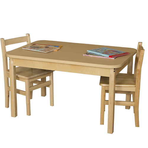 Picture of Wood Designs 3044HPL18 Rectangle High Pressure Laminate Table With Hardwood Legs- 18 In.