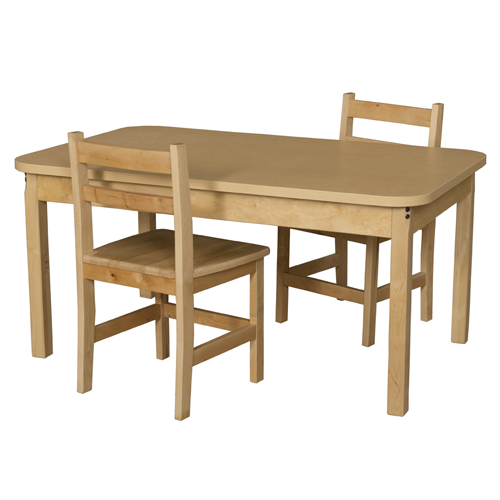 Picture of Wood Designs 3048HPL18 Rectangle High Pressure Laminate Table With Hardwood Legs- 18 In.