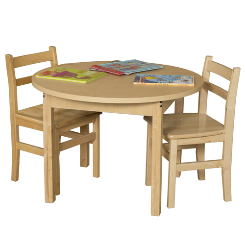 Picture of Wood Designs 36RNDHPL18 Round High Pressure Laminate Table With Hardwood Legs- 18 In.