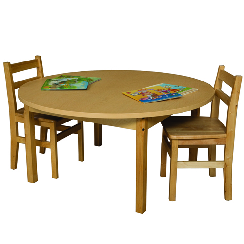 Picture of Wood Designs 48RNDHPL20 Round High Pressure Laminate Table With Hardwood Legs- 20 In.