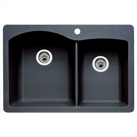 440215 Diamond 1.75 in. Bowl Silgranit II Drop-In Kitchen Sink - Anthracite -  Blanco