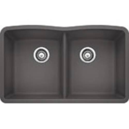 Picture of Blanco 441470 Silgranit II Diamond Undermount Equal Double Bowl Kitchen Sink - Cinder
