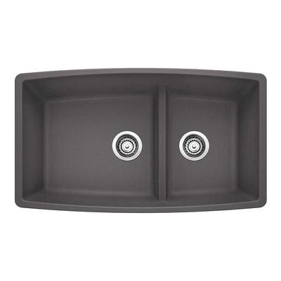 Picture of Blanco 441474 Silgranit II Performa 1.75 in. Double Bowl Kitchen Sink - Cinder
