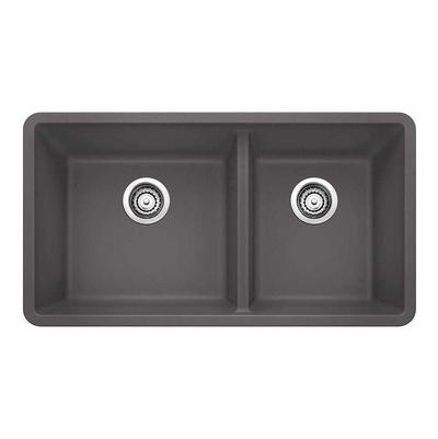 Picture of Blanco 441479 Precis 16 in. Double Bowl Kitchen Sink - Cinder