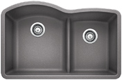 Picture of Blanco 441592 Diamond 1.75 in. Low Divide Undermount Kitchen Sink - Methalic Gray