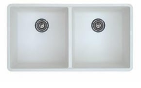 Picture of Blanco 516320 Precis 16 in. Equal Double Bowl Silgranit Undermount Kitchen Sink - White