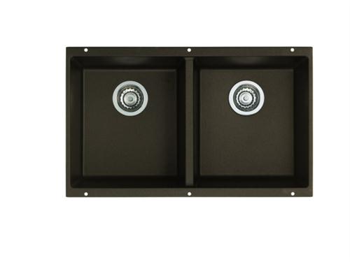 Picture of Blanco 516323 Precis 16 in. Equal Double Bowl Silgranit Undermount Kitchen Sink - Cafe Brown