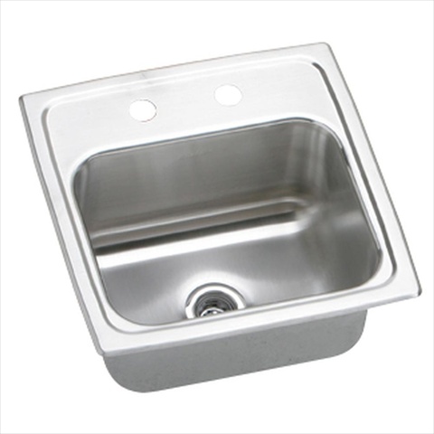 Picture of Elkay BLR15602 18 Gauge Stainless Steel 15 x 15 x 6.125 in. Single Bowl Top Mount Bar Sink - 2 Faucet Holes