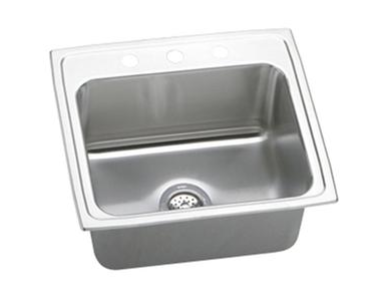 18 Gauge Stainless Steel 22 x 19.5 x 10.125 in. Single Bowl Top Mount Kitchen Sink