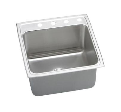 Picture of Elkay DLR2222123 18 Gauge Stainless Steel 22 x 22 x 12.125 in. Single Bowl Top Mount Kitchen Sink - 3 Faucet Holes