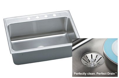Picture of Elkay DLR312210PD1 18 Gauge Stainless Steel 31 x 22 x 10 in. Single Bowl Top Mount Kitchen with Perfect Drain