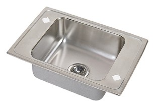 DRKAD2517452 18 Gauge Stainless Steel 25 x 17 x 4.5 in. Single Bowl Top Mount Sink - 2 Faucet Holes