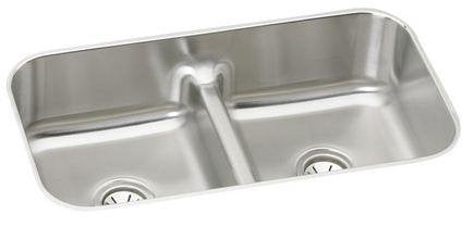 EAQDUH3118 19 Gauge Stainless Steel 32.5 x 18.15 x 8 in. Double Bowl Undermount Kitchen Sink -  Elkay