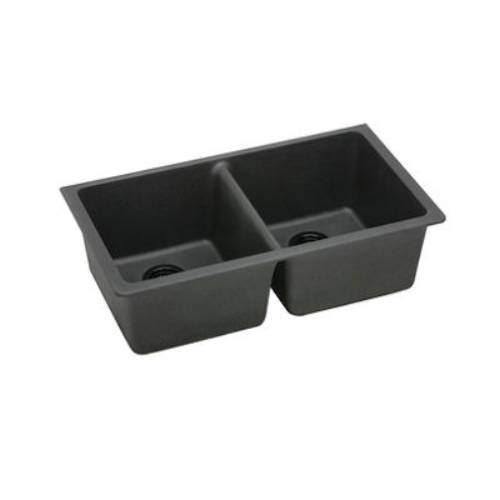 Picture of Elkay ELGU3322BK0 Granite 33 x 18.5 x 9.5 in. Double Bowl Undermount Kitchen Sink