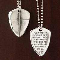 Picture of Bob Siemon Designs 817875 Shield Of Faith Cross With 24 In. Chain Uncarded Pendant