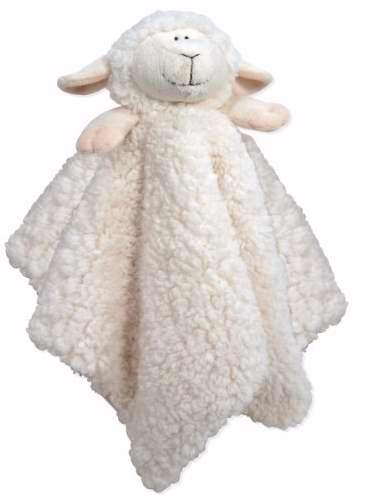 Picture of Stephan Baby 119907 18 X 18 Blankie Cuddle Bud  Lamb-Satin Trimmed White