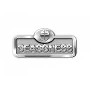466017 Badge Deaconess With Cross Magnetic Silver