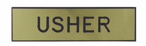 059432 Badge Usher Pin With Safety Catch Gold Formica