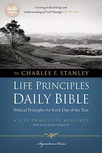 054926 Nkjv Charles Stanley Life Principles Daily Bible Hc -  Nelson Bibles