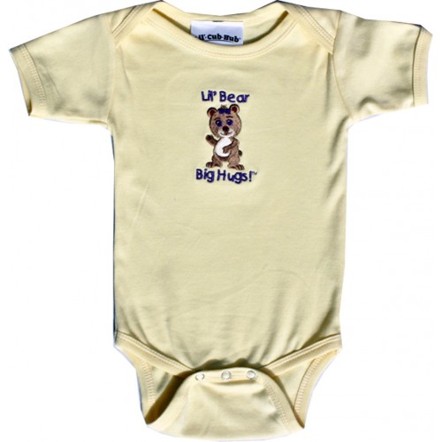 5CSSOGBY-612 Girl Bear Yellow Short Sleeve One Piece - 6-12 months