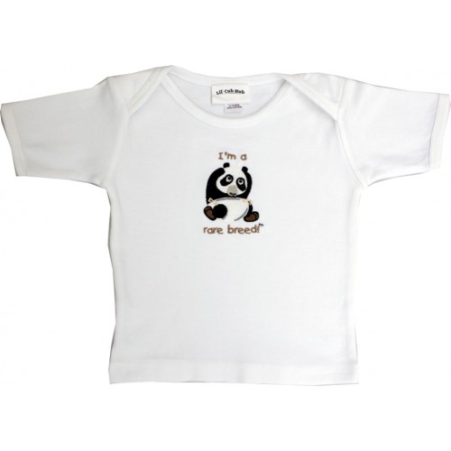 3WSSTP-612 White Short Sleeve T-Shirt - Panda- 6-12 months
