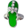 Solid Rock Jewelry 760791 Ring Green Sandal Cross With Crystals Chld Adj 2 4 Solid Rock Jewelry 760791 Ring Green Sandal Cross With Crystals Chld Adj 2 4