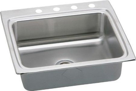 LRADQ2522653 18 Gauge Stainless Steel 25 x 22 x 6.5 in. Single Bowl Top Mount Kitchen Sink - 3 Faucet Holes -  Elkay