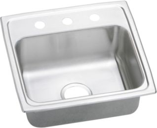 Picture of Elkay PSR19181 Gourmet Pacemaker Stainless Steel 19 x 18 x 7.125 in. Single Bowl Top Mount Kitchen Sink - 1 Faucet Holes