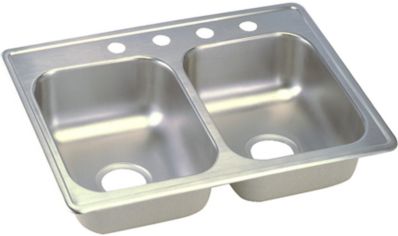Picture of Elkay D233191 Dayton Stainless Steel 33 X 19 X 6.4375 in. Double Bowl Top Mount Kitchen Sink - 1 Faucet Hole