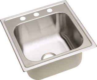 Picture of Elkay DPC12020102 20 Gauge Stainless Steel 20 X 20 X 10.15625 In. Single Bowl Top Mount Laundry, Utility Sink Faucet Holes 2