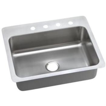 Picture of Elkay DSESR127224 Dayton Elite Stainless Steel Single Bowl Dual & Universal Mount Sink - 4 Faucet Holes
