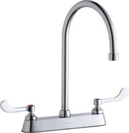 Picture of Elkay LK810GN08T4 Deck Mount Conceal Watersense Gooseneck 8 In. Spout, 1 Piece Wrist Blade Handle, 4 In.