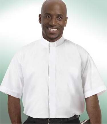 42005 Clerical Shirt Short Sleeve With Tab 18.5 In White