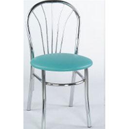 Picture of Alston Quality 1896 BLK-Blue Ridge Cafe Metal Side Chair With Upholstered Seat Black Frame