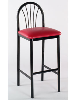 Picture of Alston Quality 1902 BLK-Burgundy 30 in. Parlor Bar Stool Black Frame