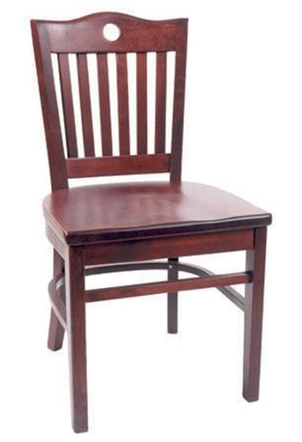 Picture of Alston Quality 3642UP-M-Burgundy Port Chair With Upholstered Seat Mahogany Frame