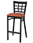 Picture of Alston Quality 210-24-BLK-Black Walnut 24 in. H Lattice Back Counter Stool Black Frame