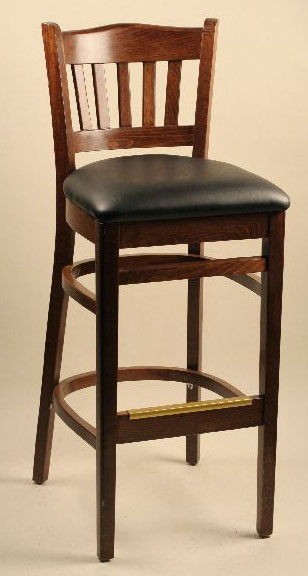 Picture of Alston Quality 3643-30 UP-BLK-Black Walnut Classico Stool Black Frame