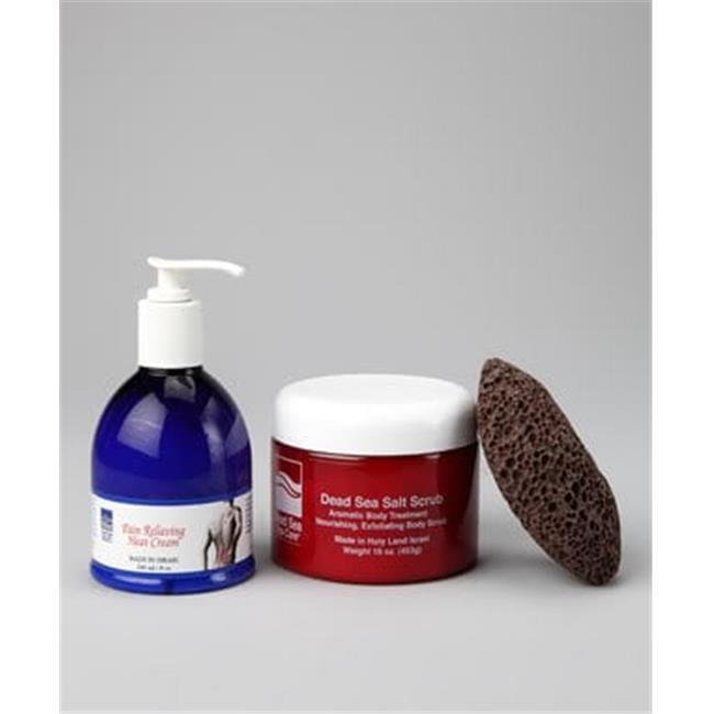 Dead Sea Spa Care DEADSEA-4 16 oz Dry Dead Sea Salt Scrub- Pumice Stone and P...